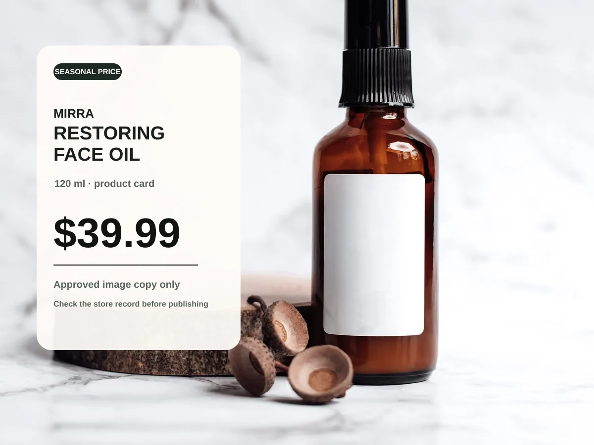 Before: Original ChangeTextImage example product card changing from 39 dollars and 99 cents to 29 dollars and 99 cents.