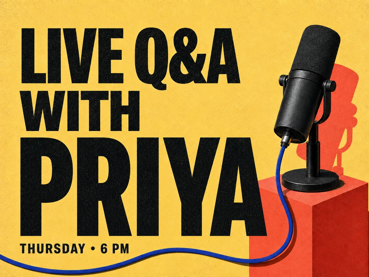 Edited image: LIVE Q&A WITH PRIYA