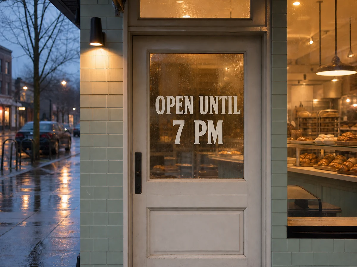 Edited image: OPEN UNTIL 7 PM